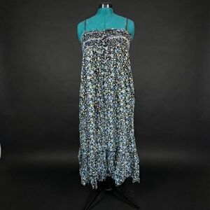 Free People Black and Blue Floral Maxi Dress